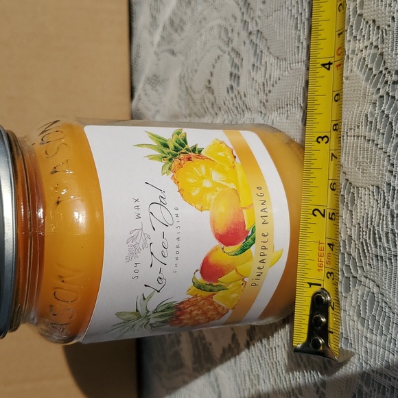 Pineapple Mango Mason jar candle 16 oz Abt 60 hrs burn time NEW Celebrating Home - Picture 6 of 6